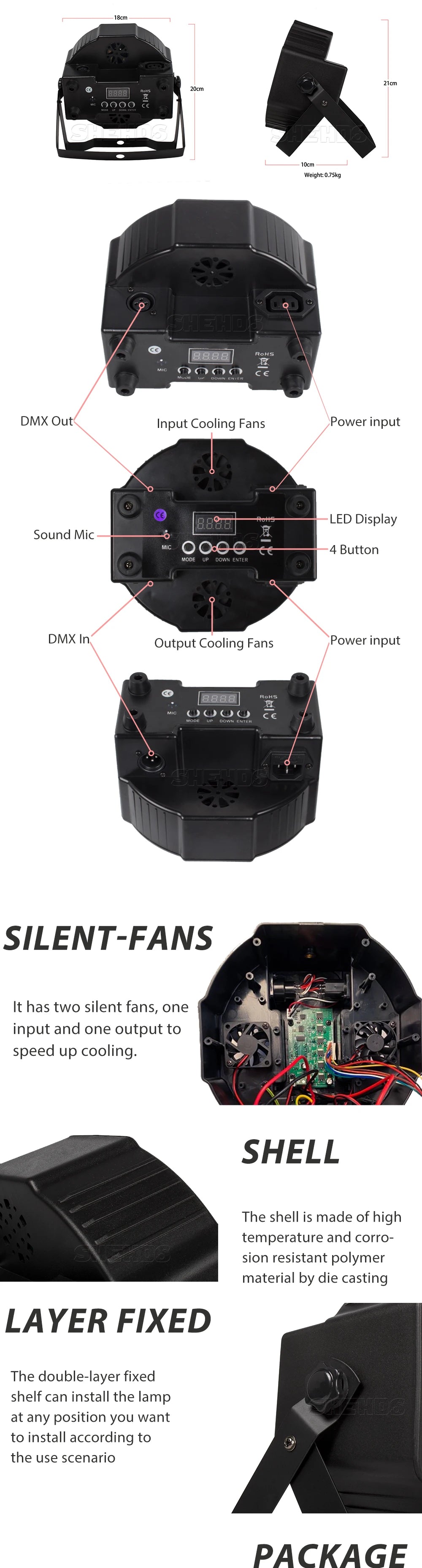 פנס RGB POD3 – תאורה צבעונית