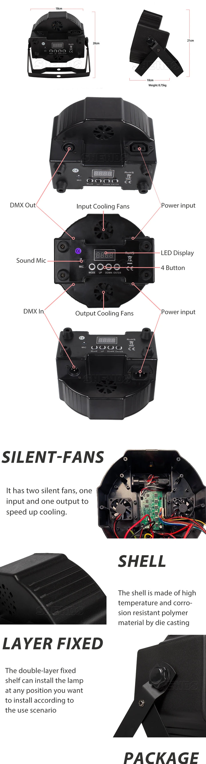 פנס RGB POD3 – תאורה צבעונית