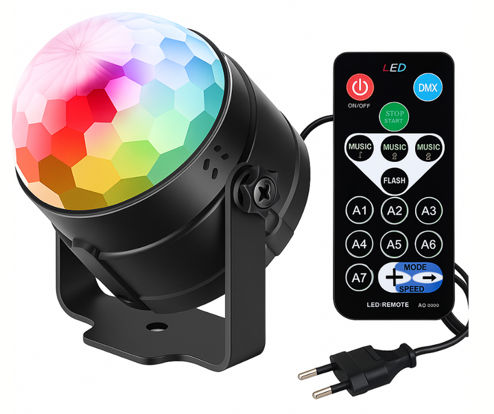 כדור קומפקטי מאיר עם שלט