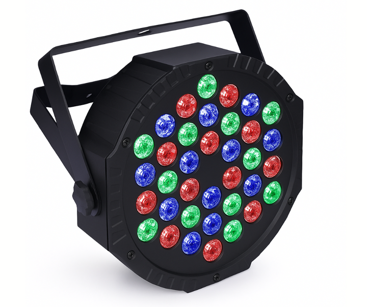 פנס לד שטוח 36 לדים RGB עם שלט