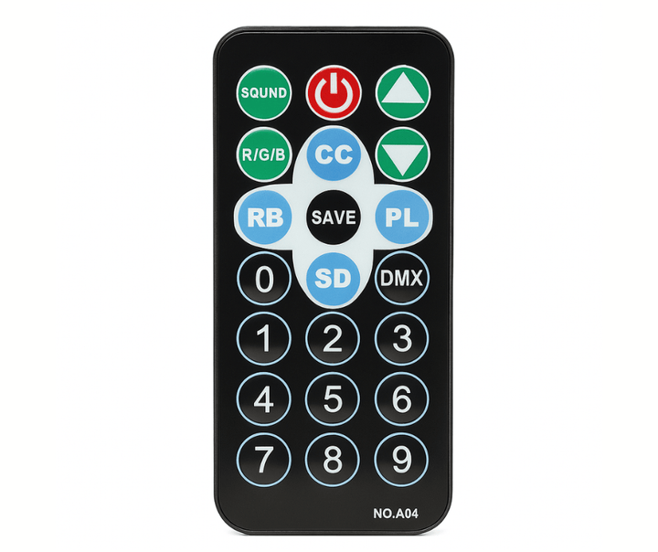 פנס לד שטוח 36 לדים RGB עם שלט