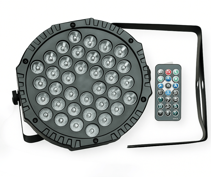 פנס לד שטוח 36 לדים RGB עם שלט