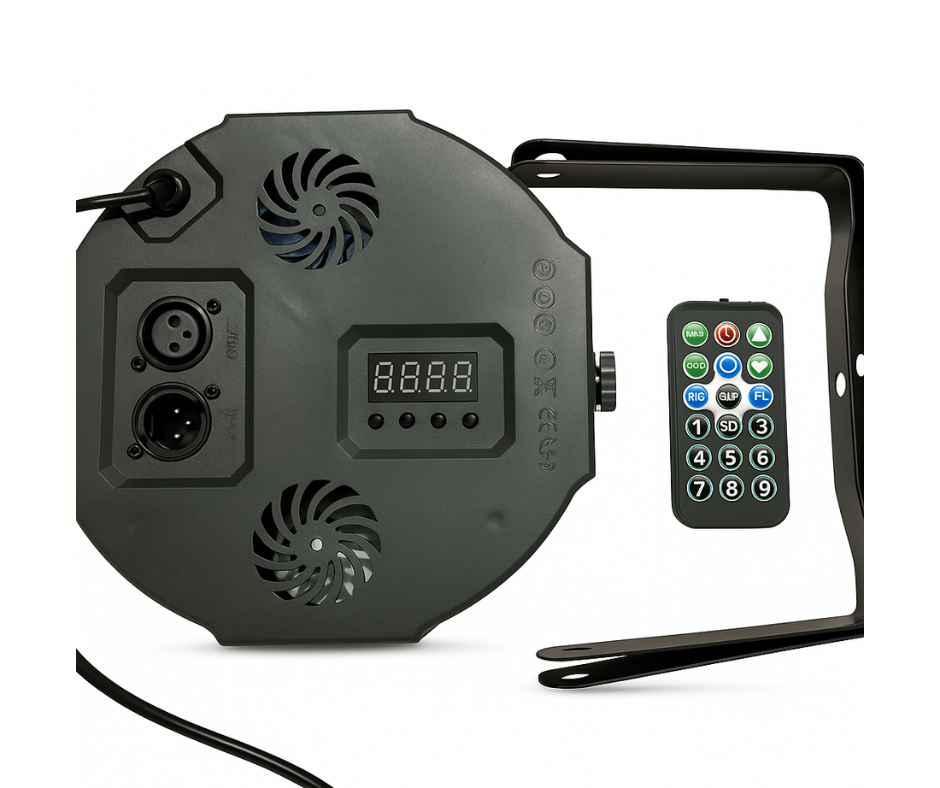 פנס לד שטוח 36 לדים RGB עם שלט