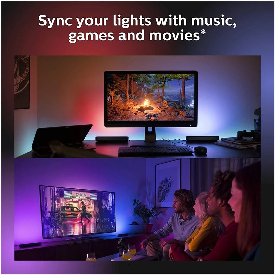 זוג תאורות RGB לאווירה עם סנכרון למוזיקה
