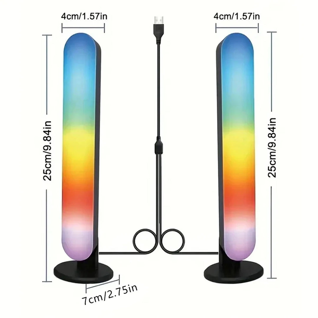 זוג תאורות RGB לאווירה עם סנכרון למוזיקה