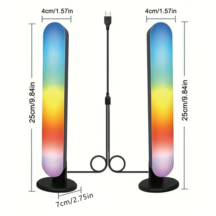 זוג תאורות RGB לאווירה עם סנכרון למוזיקה